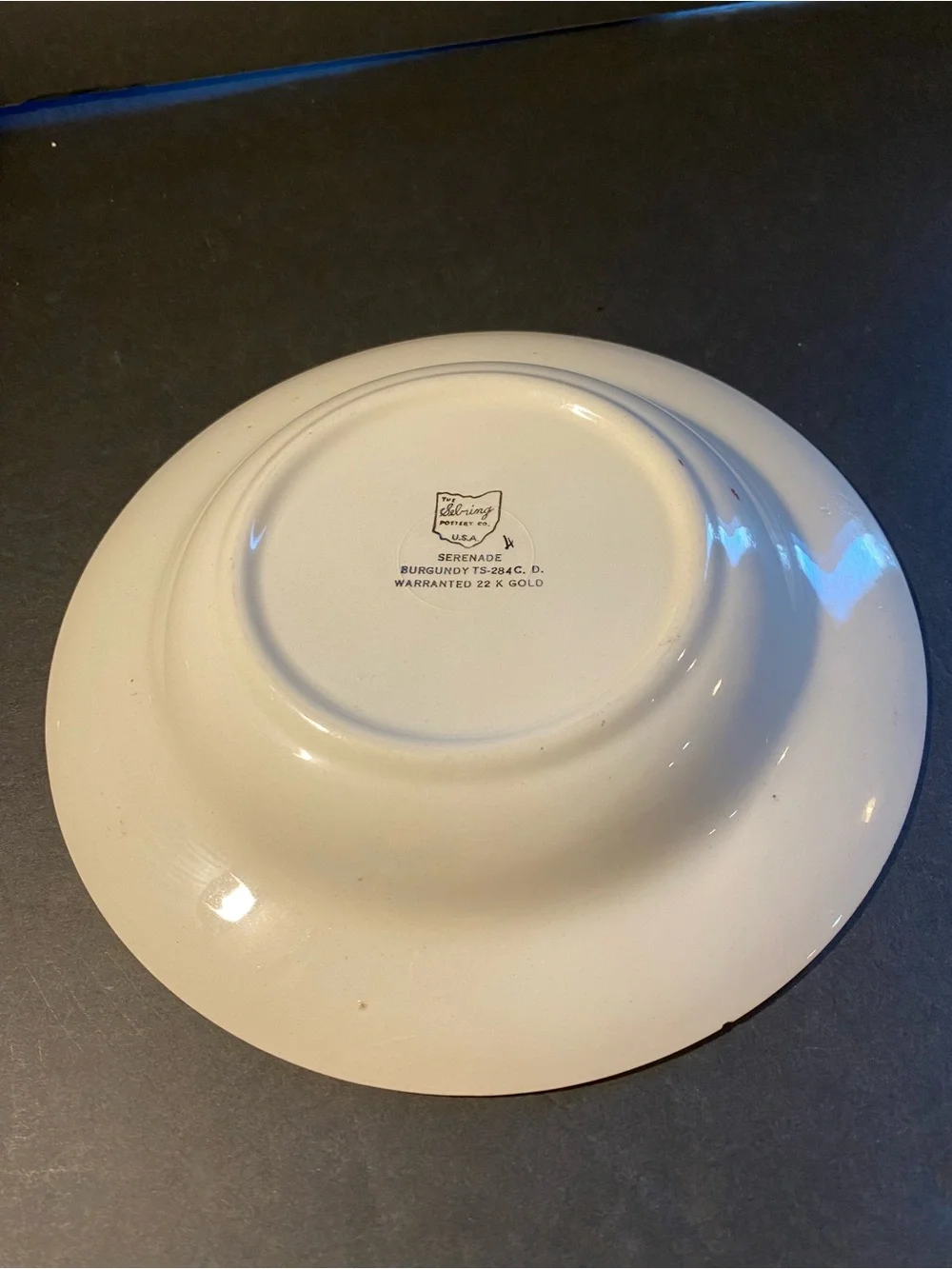 ⭐️Vintage Sebring Pottery Co. Serenade Burgundy Gold Decorative Bowl